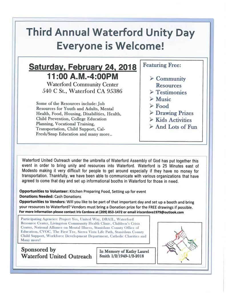 THIRD ANNUAL WATERFORD UNITY DAY